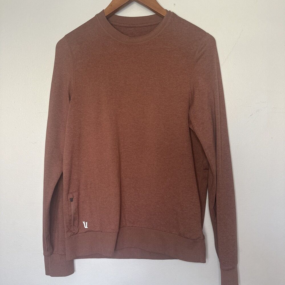 Vuori men’s Ponto Performance Crew. Autumn Heather Small  EUC